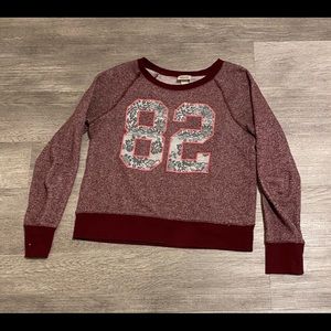 82 purple speckled sweatshirt